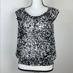 Express Black & White Blouse Size M